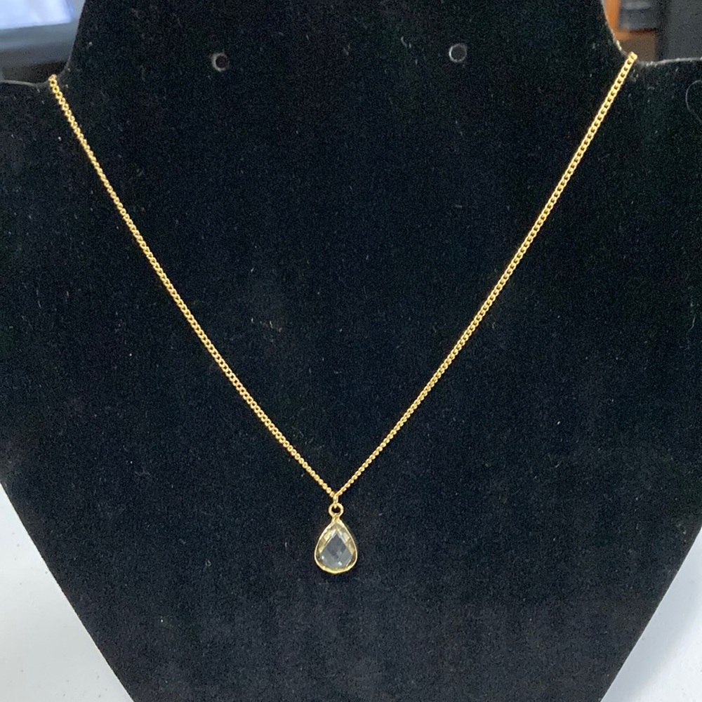 Clear Teardrop Necklace
